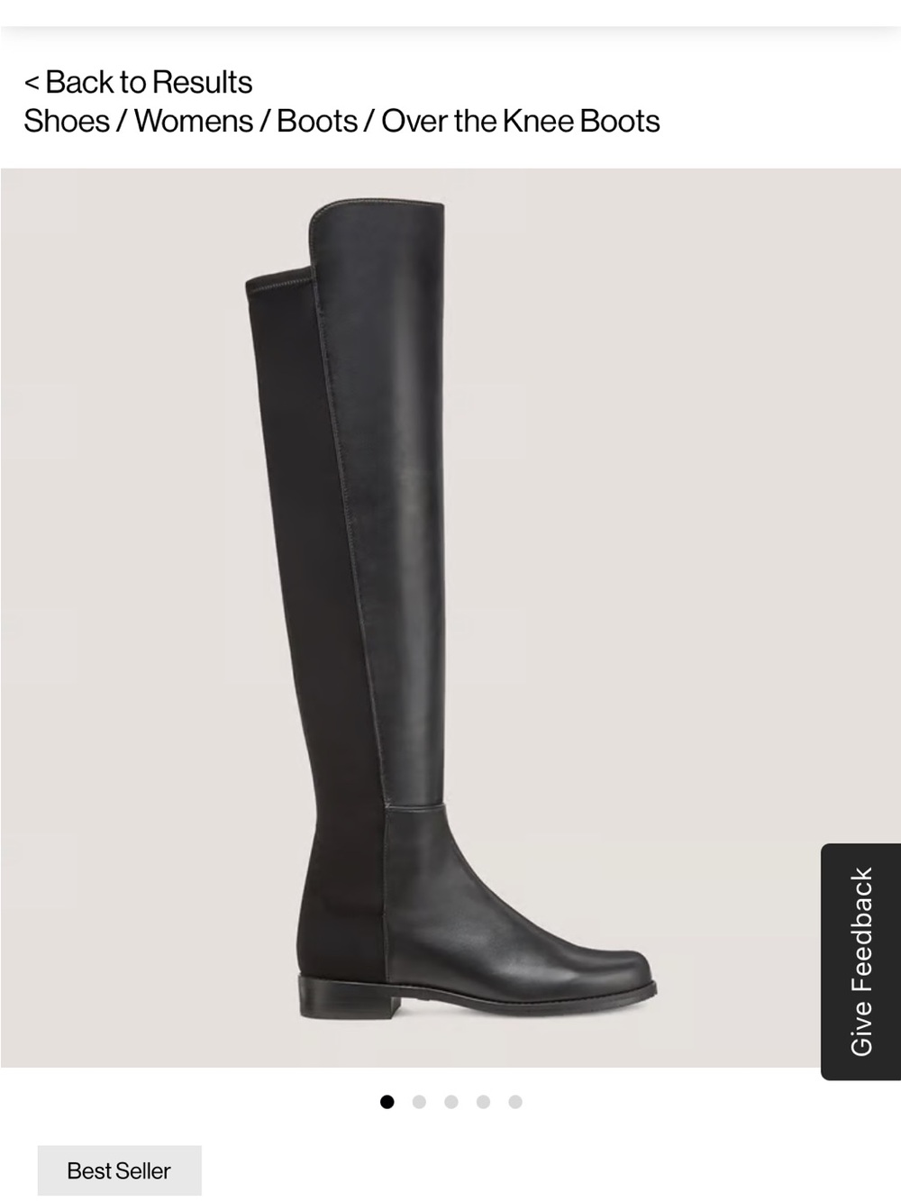 Stuart Weitzman 5050 Black Over-The-Knee Stretch Leather Boots